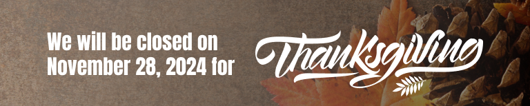 Thanksgiving Banner | We are closed November 28th